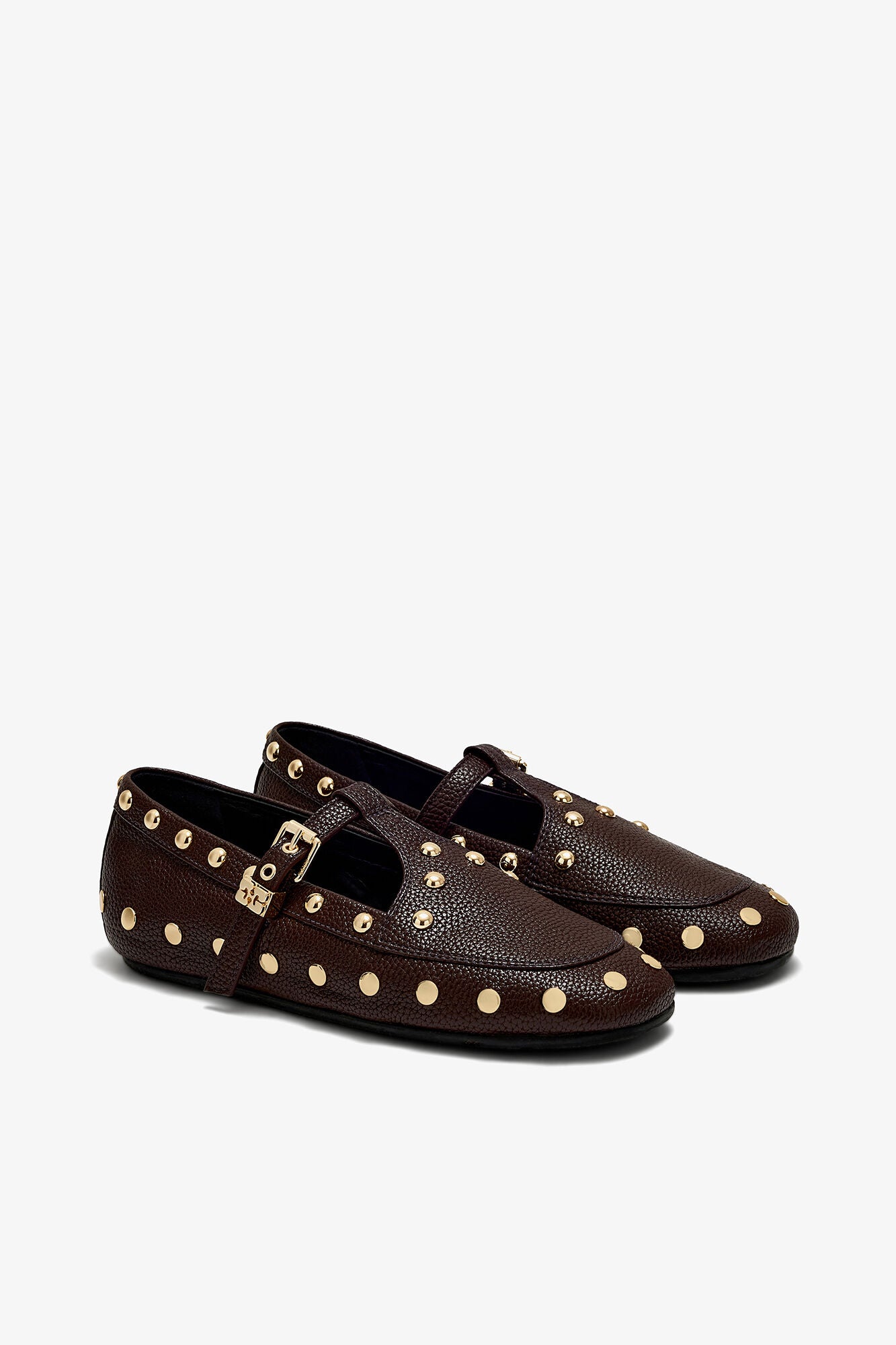 Ganni Mary jenny studs grained ballerina's