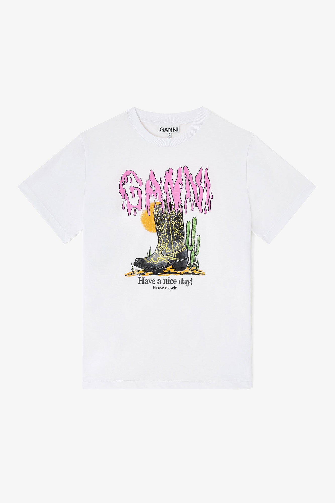 Ganni Western boot print t-shirt