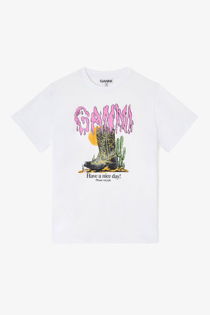 Ganni Western boot print t-shirt