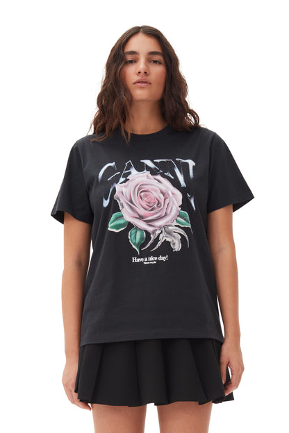 Ganni Jersey rose relaxed t-shirt