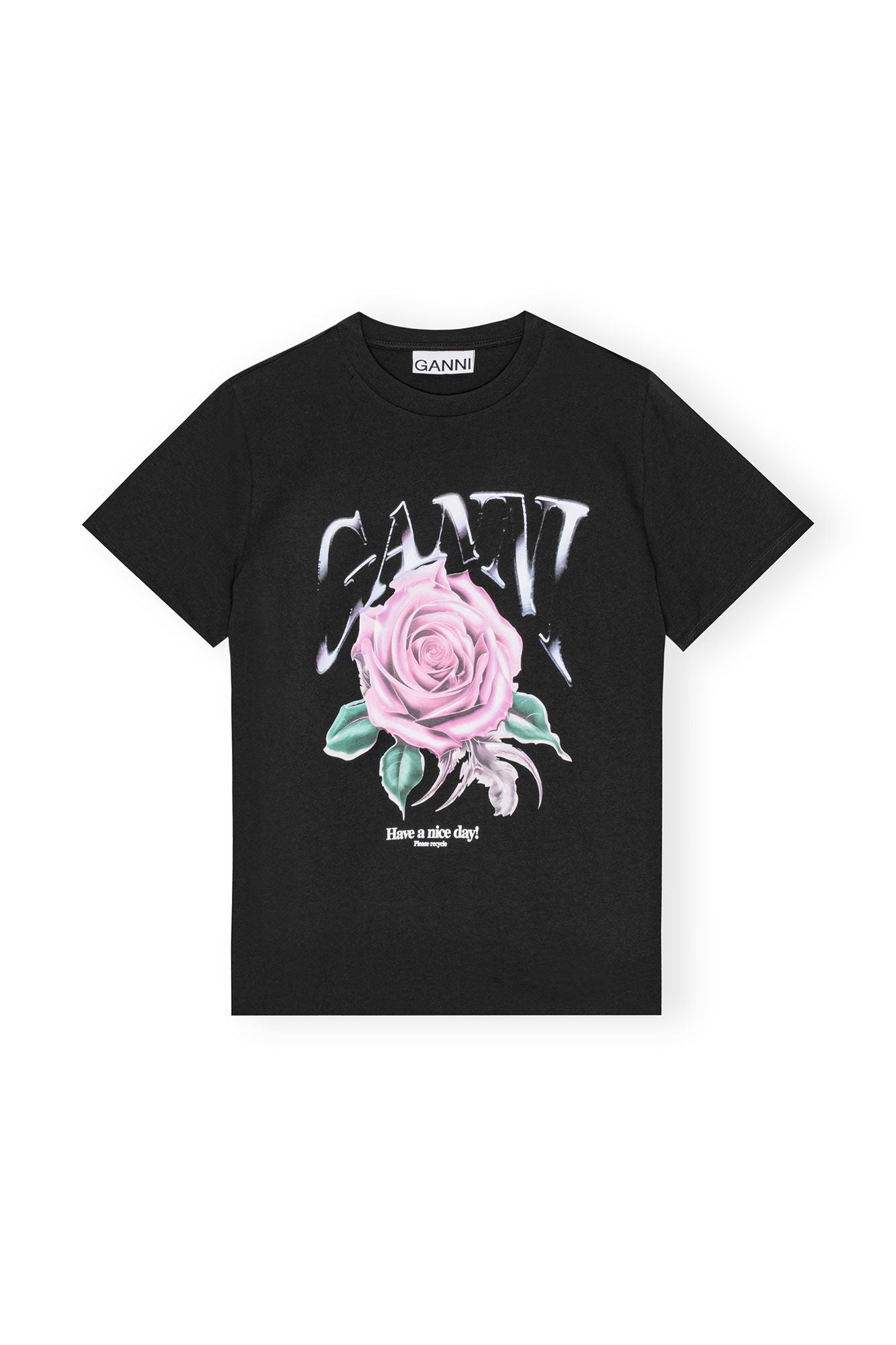 Ganni Jersey rose relaxed t-shirt