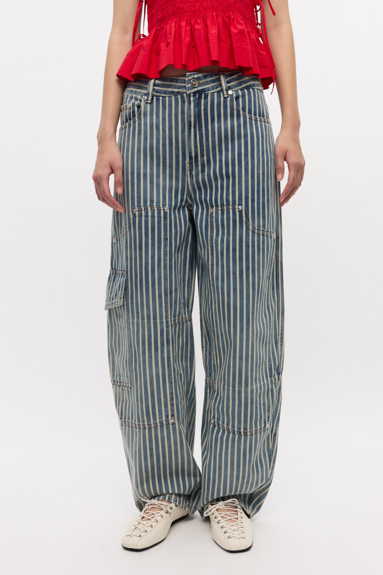 Ganni Stripe Carpenter jeans