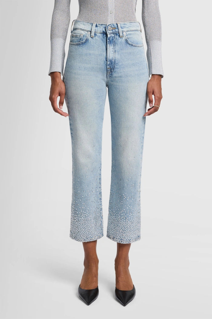 7 For All Mankind Logan Stovepipe Crystal jeans