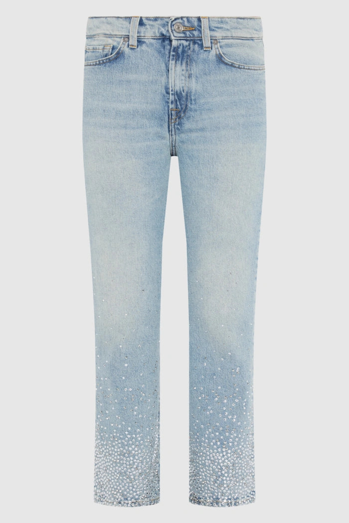 7 For All Mankind Logan Stovepipe Crystal jeans