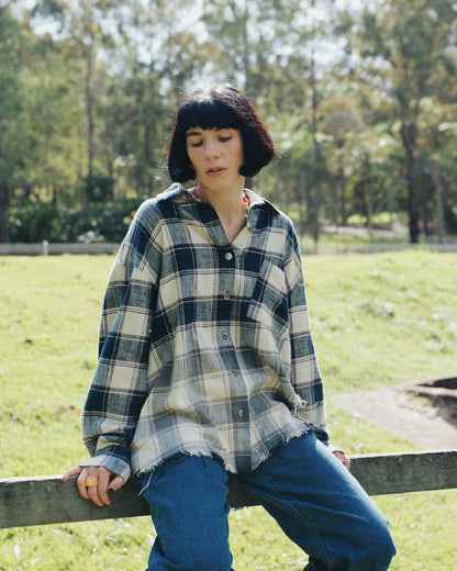 The Tales Cutaway Bleached Flannel blouse