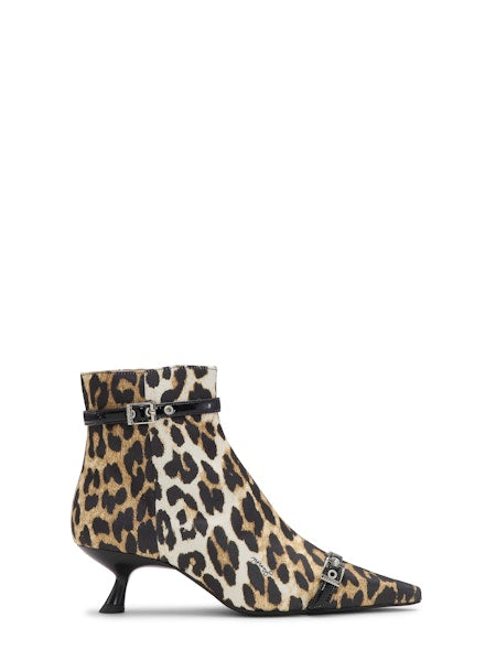 Ganni Leopard Kitten laars