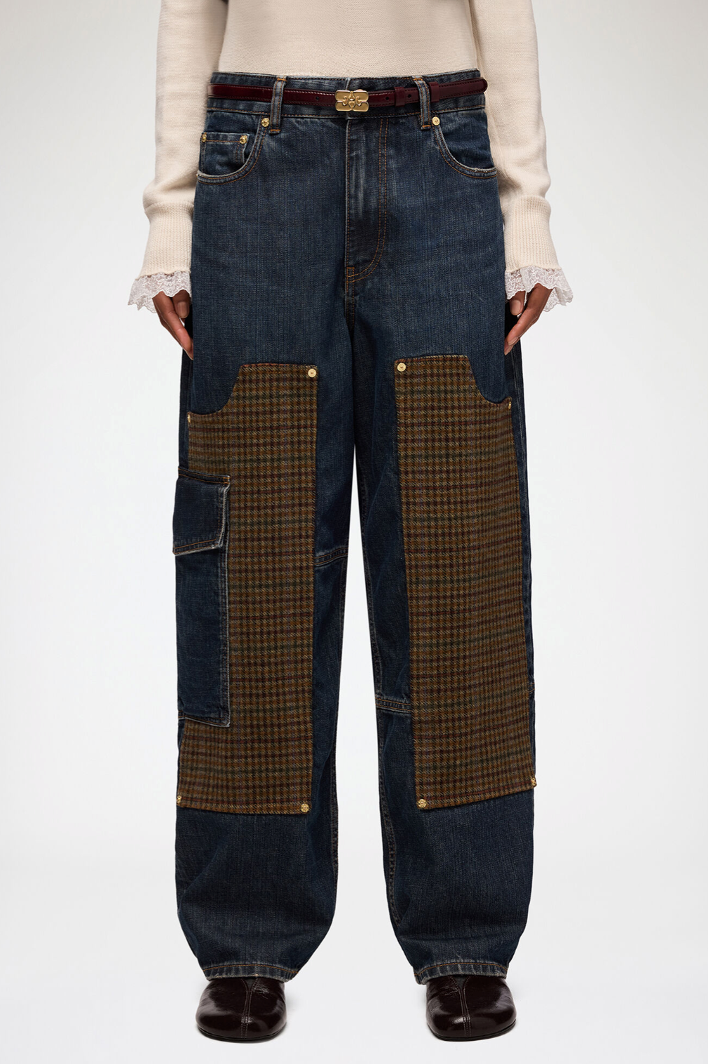 Ganni Audri textured slub jeans