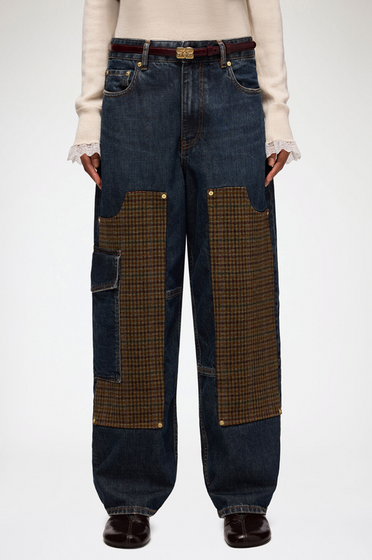 Ganni Audri textured slub jeans