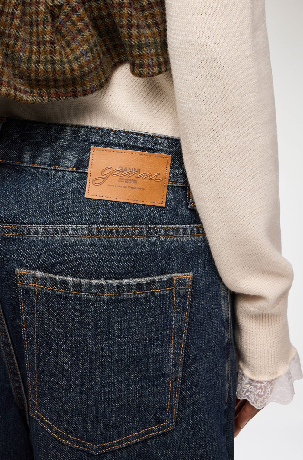 Ganni Audri textured slub jeans