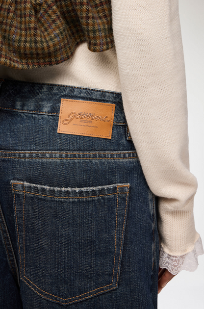 Ganni Audri textured slub jeans