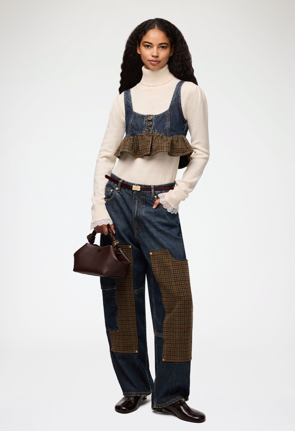 Ganni Audri textured slub jeans