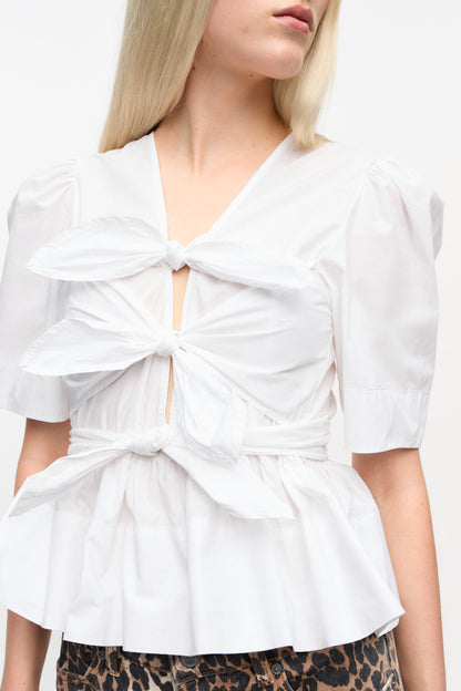 Ganni Tie Strap blouse