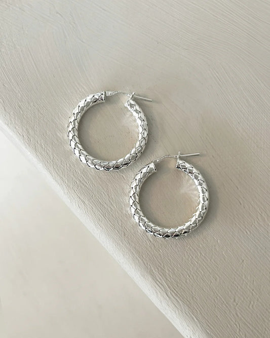 Bobby Rose Cobra large zilveren oorbellen