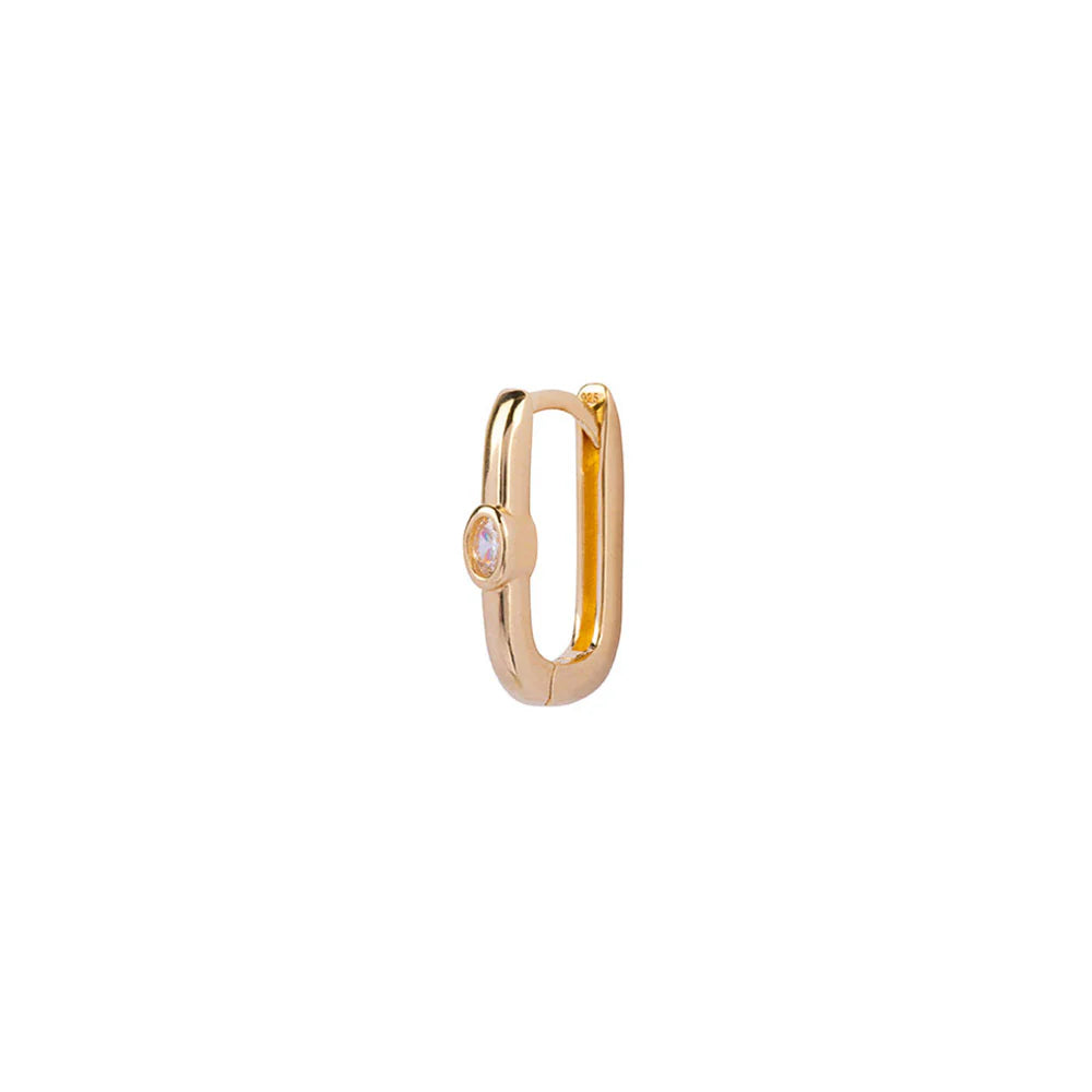 Bobby Rose Oval white oorbel