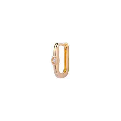Bobby Rose Oval white oorbel