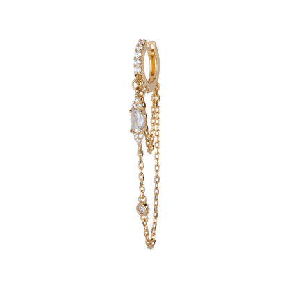 Bobby Rose Strass white oval oorbel