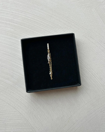 Bobby Rose Strass white oval oorbel