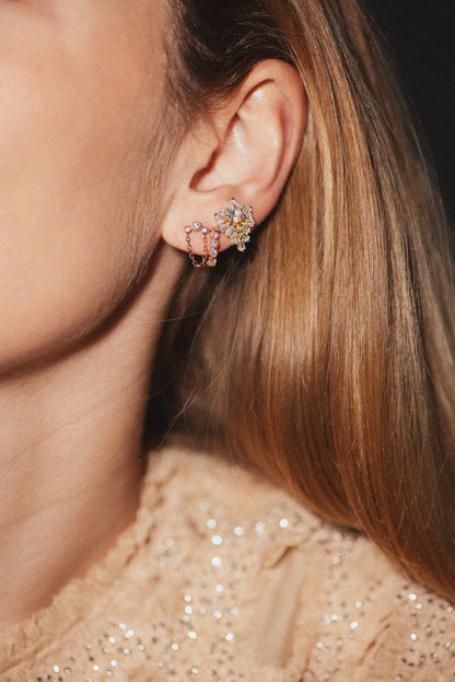 Bobby Rose White Swarovski oorbel