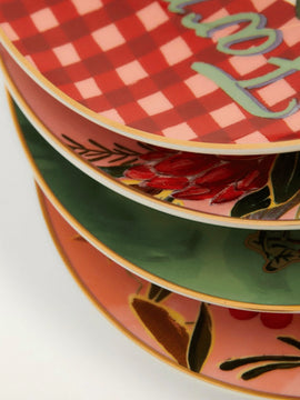 Farm Rio Set of 4 painted farm dessert plates