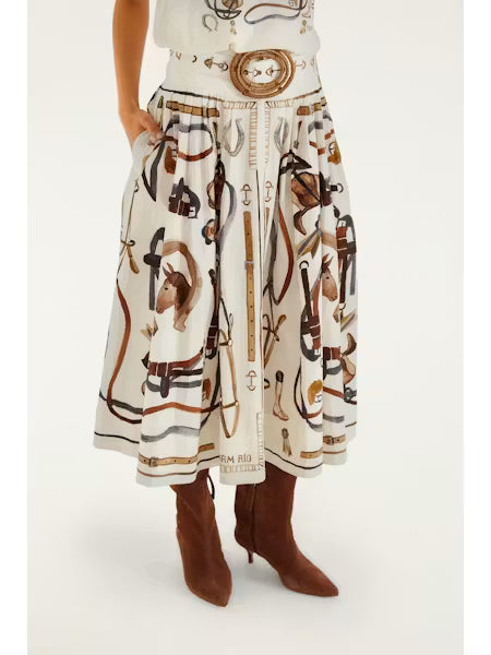 Farm Rio Equestrian scarf maxi rok