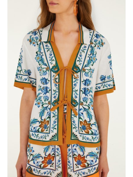 Farm Rio Flora Tile blouse