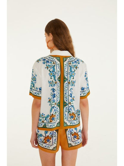 Farm Rio Flora Tile blouse