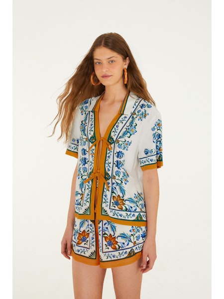 Farm Rio Flora Tile blouse