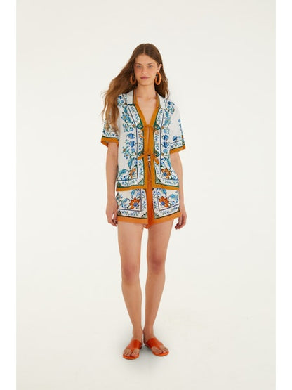 Farm Rio Flora Tile blouse