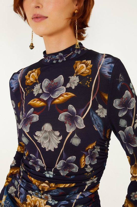 Farm Rio Golden nature jersey top