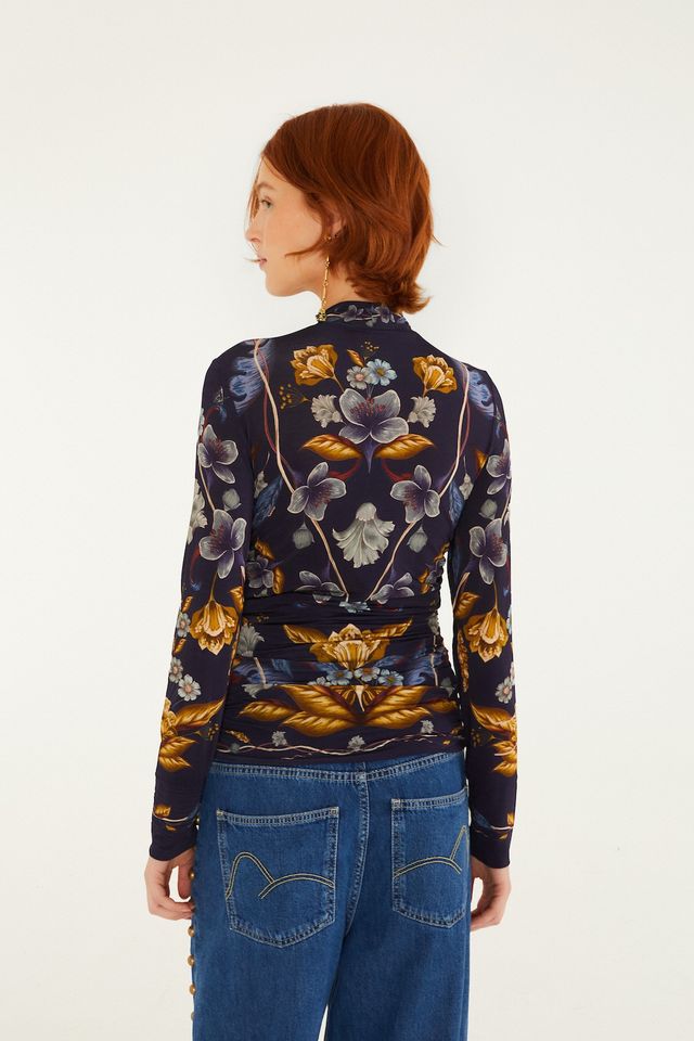 Farm Rio Golden nature jersey top