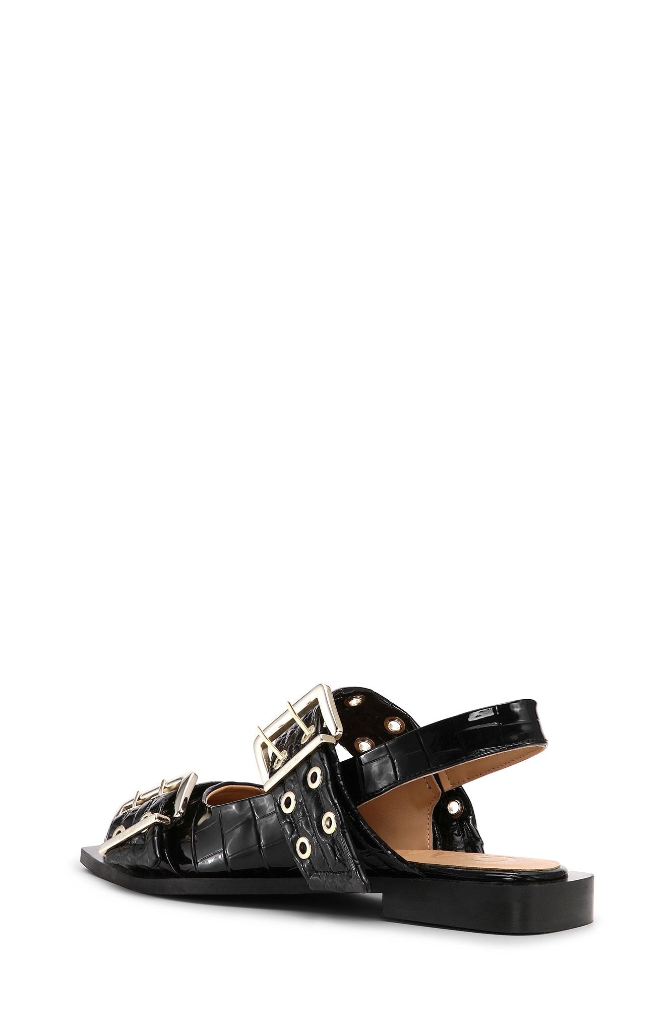 Ganni Croco buckle ballerina