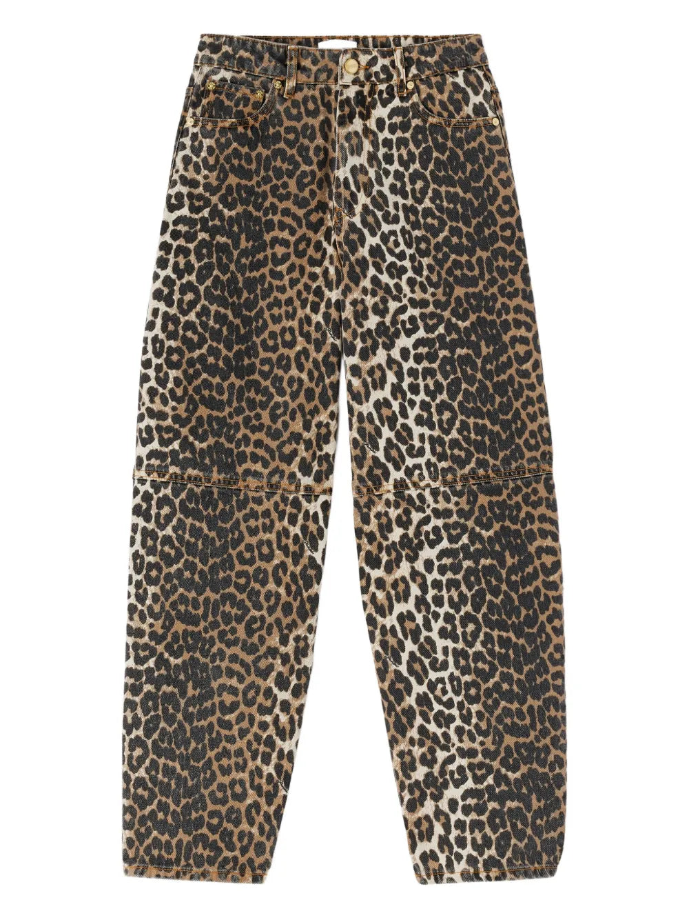 Ganni luipaard barrel broek