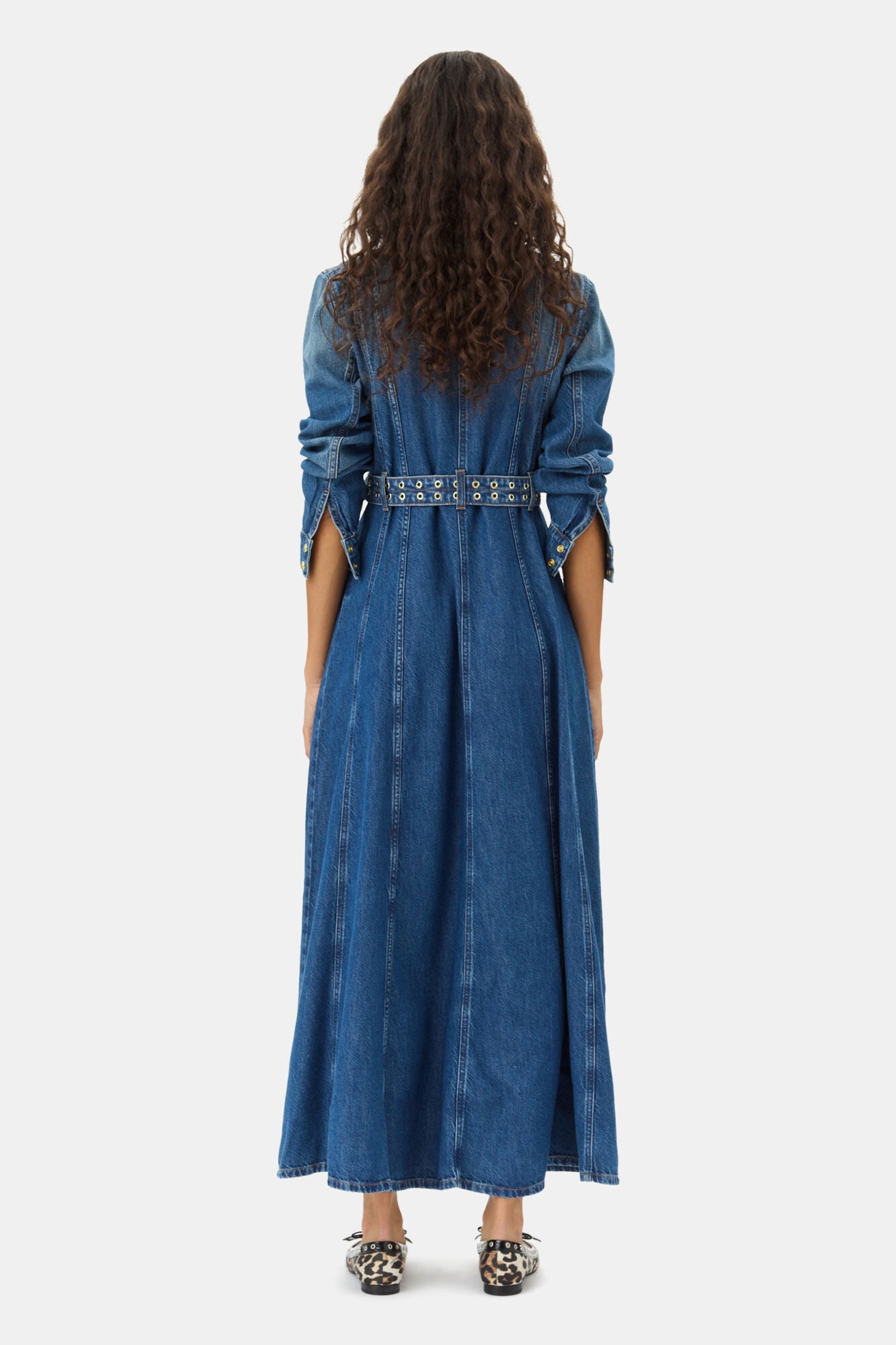 Ganni Light denim maxi jurk