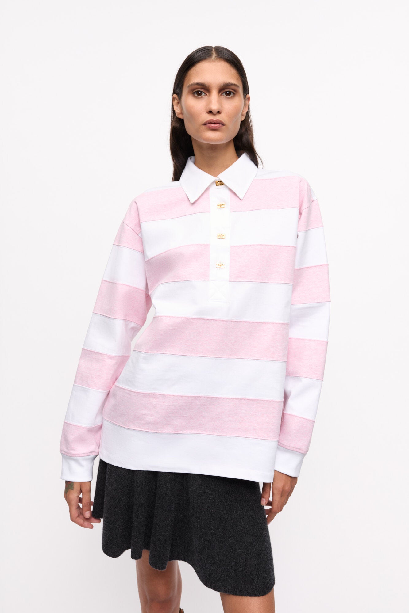 Ganni Striped heavy polo