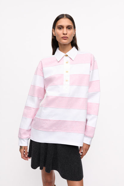 Ganni Striped heavy polo