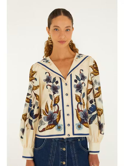 Farm Rio Golden Nature blouse
