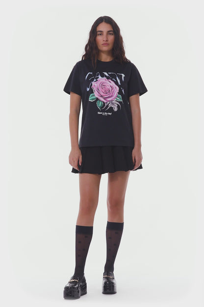 Ganni Jersey rose relaxed t-shirt