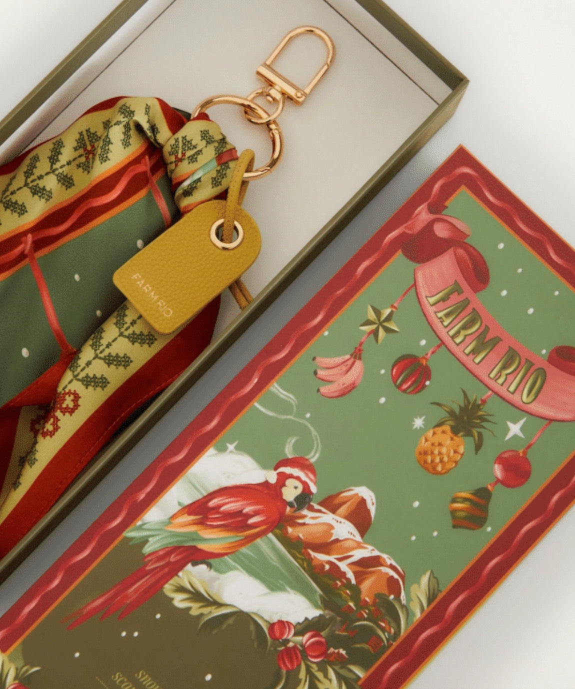 Farm Rio Snowy rio scarf bag and keychain